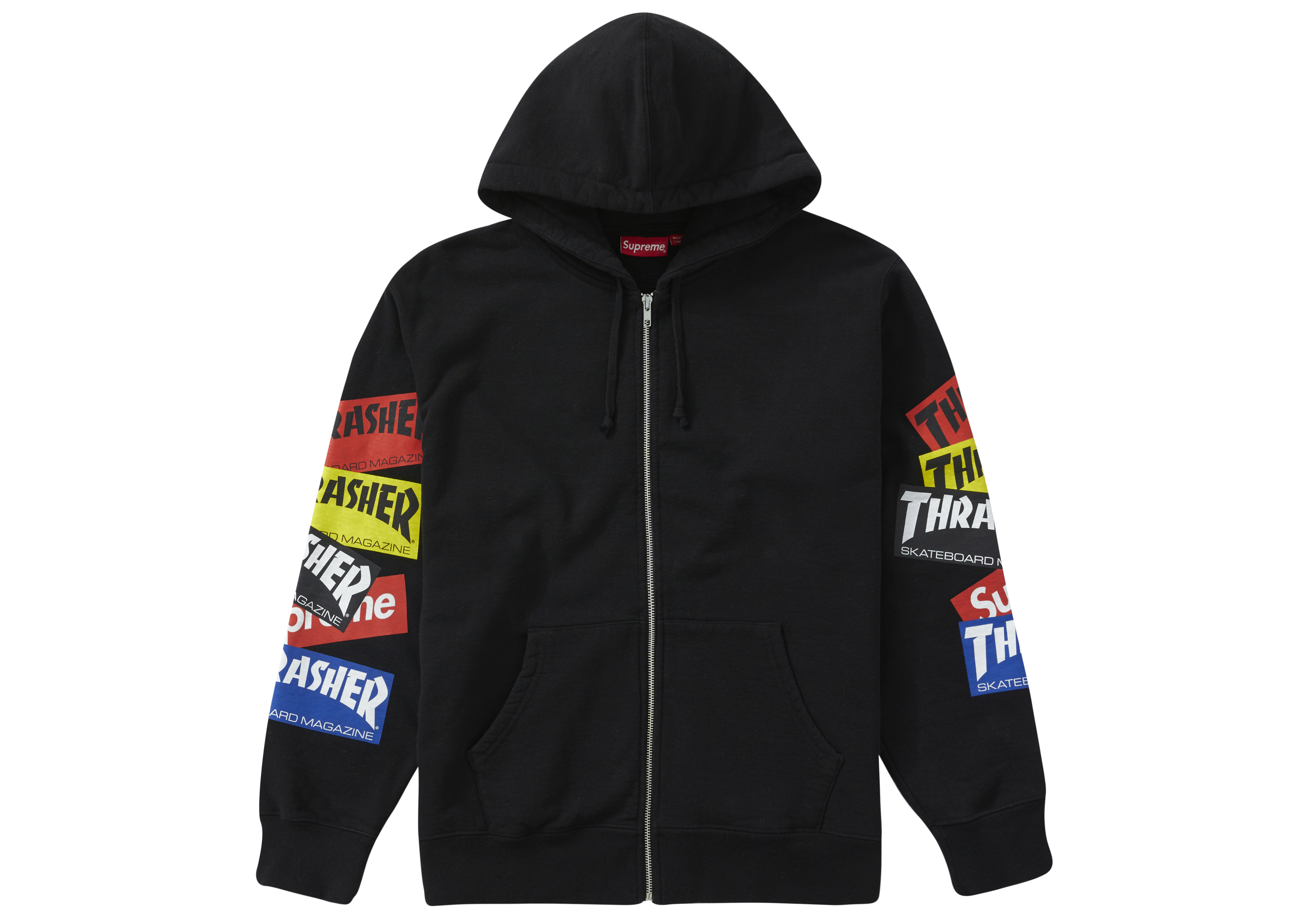Supreme Thrasher Multi Logo Zip Up Hooded Sweatshirt Black