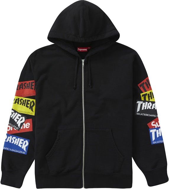Supreme Multi Logo Hooded Sweatshirt Black Hoodie (FW21) - Size Medium