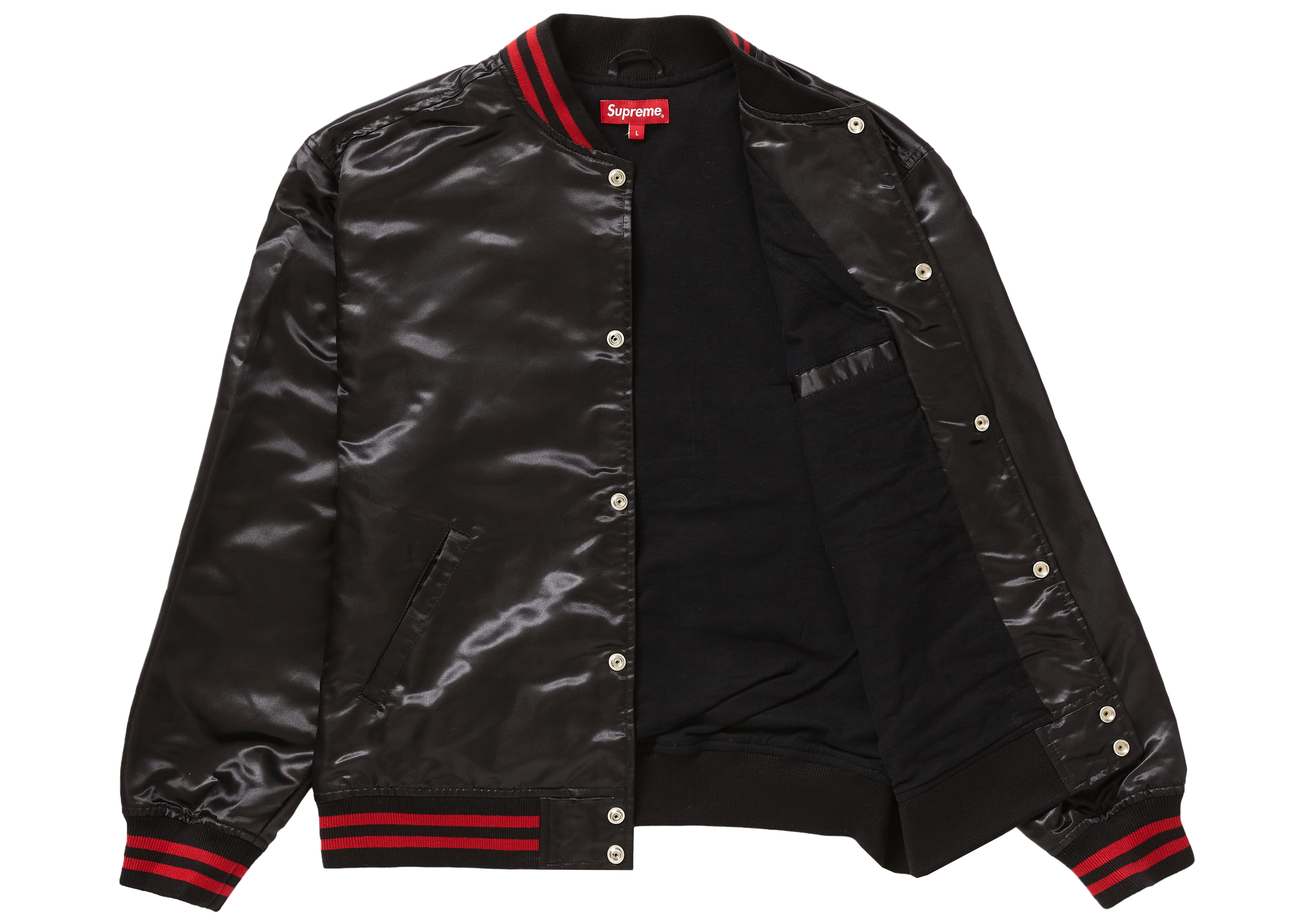 Supreme Thrasher Satin Varsity Jacket Black Men's - FW21 - US