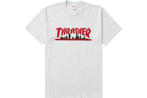 Supreme Camiseta Thrasher Skyline Gris ceniza Hombre FW21 US