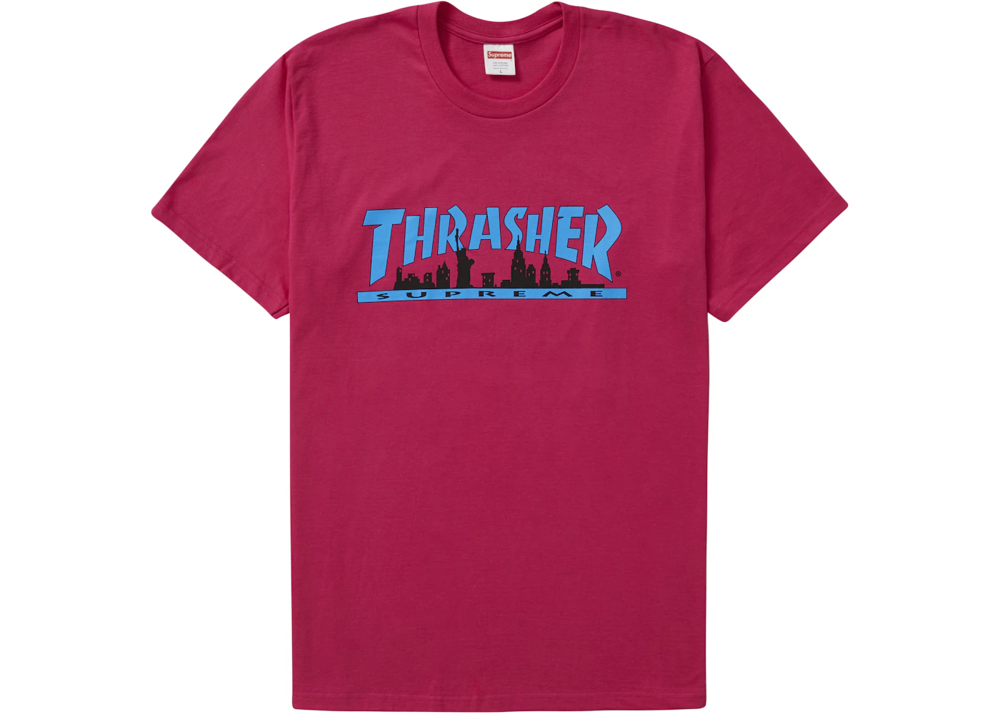 Supreme Thrasher Skyline Tee Pink Fw21 Supreme Thrasher Skyline Tee Pink Fw21