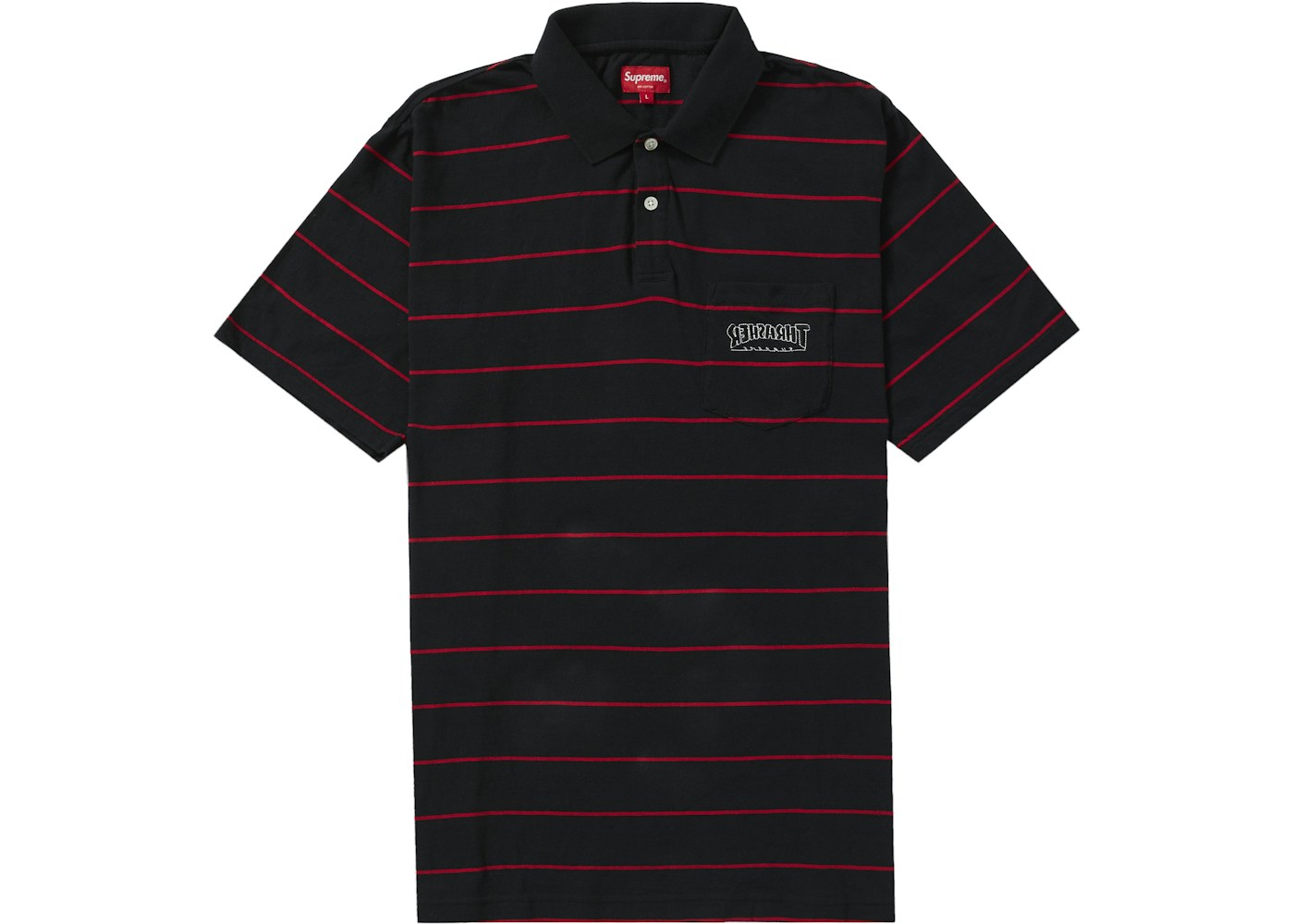 Supreme Thrasher Stripe Polo Black Fw21 Supreme Thrasher Stripe Polo Black Fw21