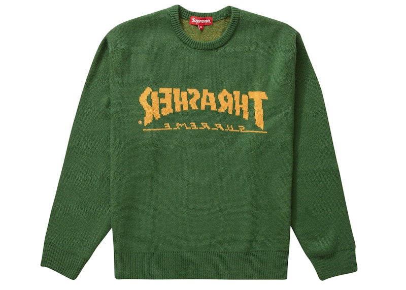 Supreme Thrasher Sweater Green Men's - FW21 - GB