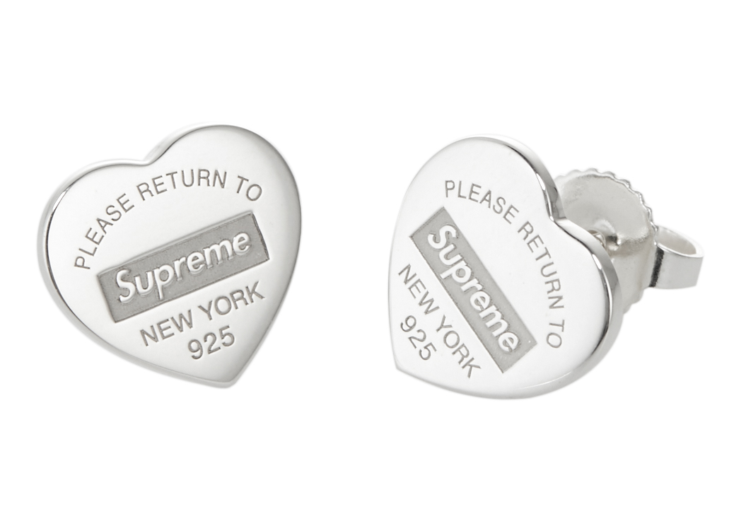 Supreme Tiffany & Co. Return to Tiffany Heart Tag Stud Earrings (Set of 2)  Silver