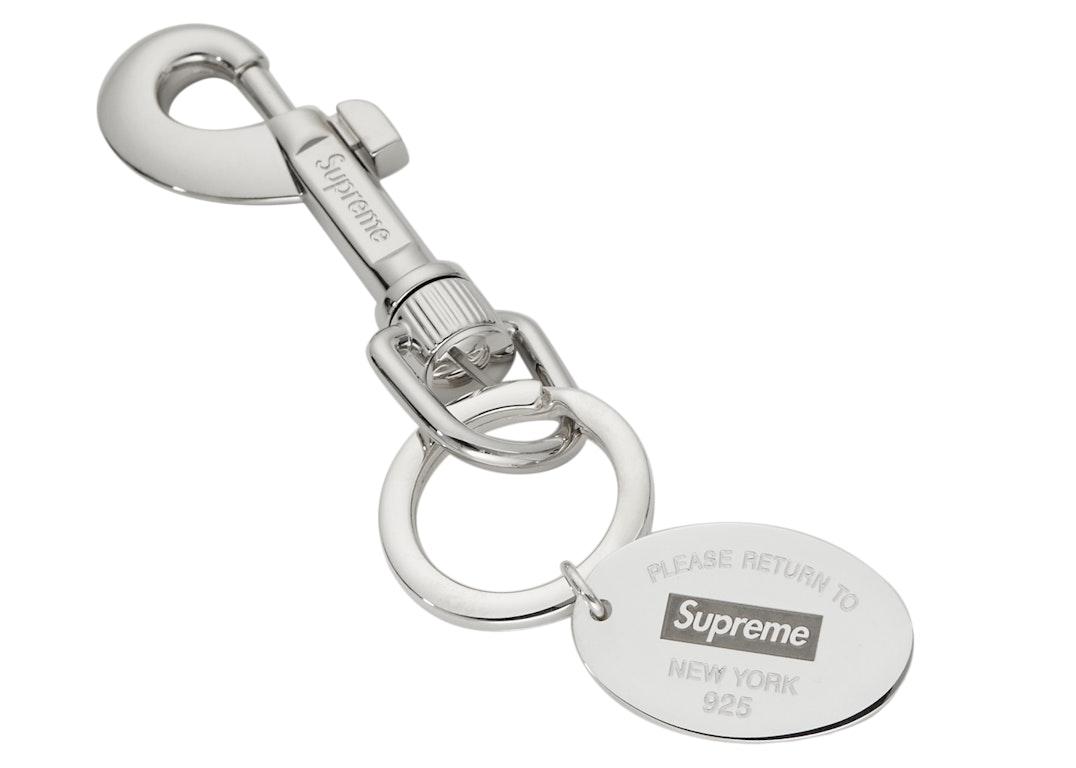 Pre-owned Supreme Tiffany & Co. Return To Tiffany Oval Tag Keyring Silver