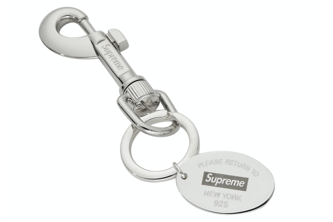 Pre-owned Supreme Tiffany & Co. Return To Tiffany Oval Tag Keyring Silver