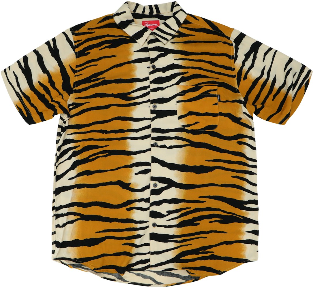 Supreme Tiger Stripe Rayon Shirt Gold - SS18