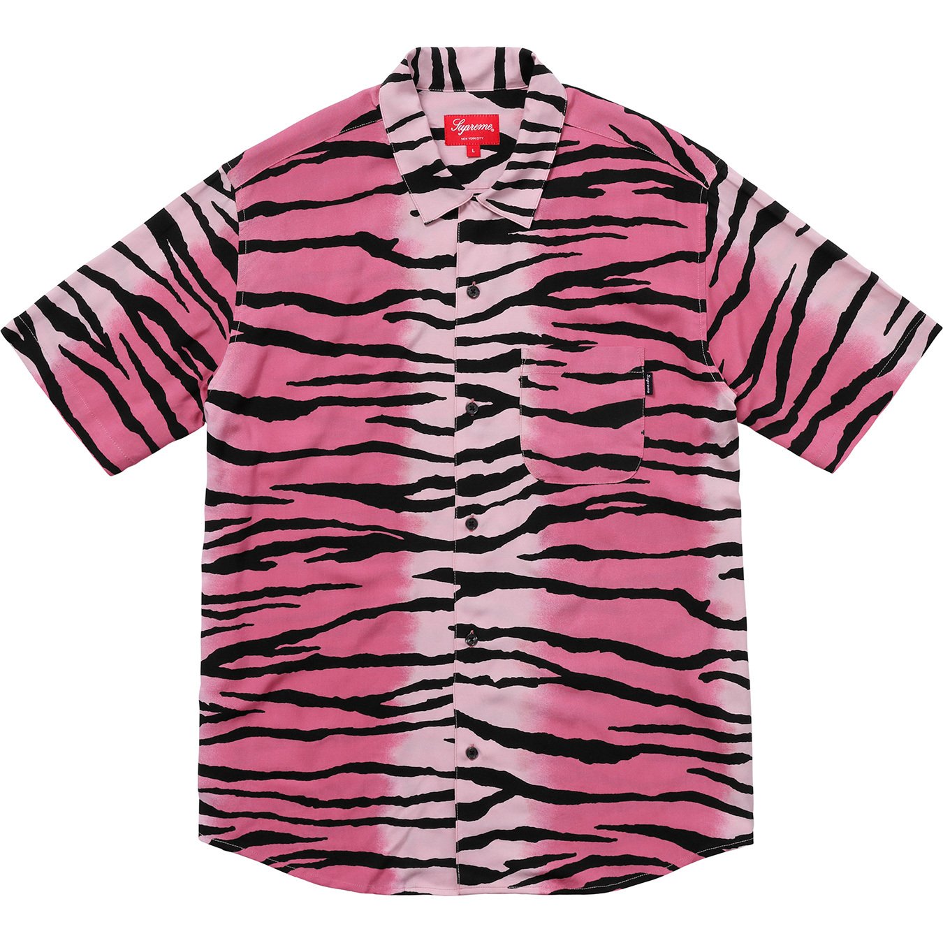 Supreme Tiger Stripe Rayon Shirt Magenta Men's - SS18 - US