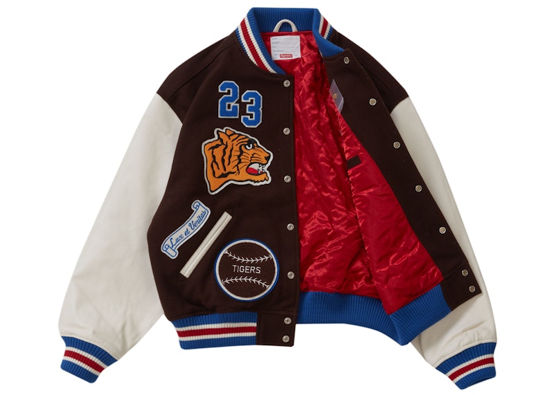 Supreme Tiger Varsity Jacket Brown Men's - FW23 - US