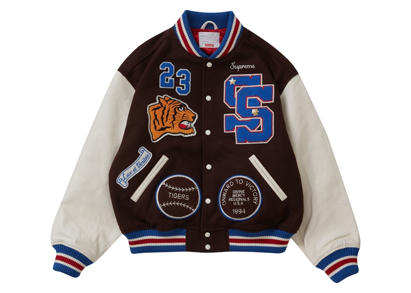 Supreme Tiger Varsity Jacket Brown Men's - FW23 - US