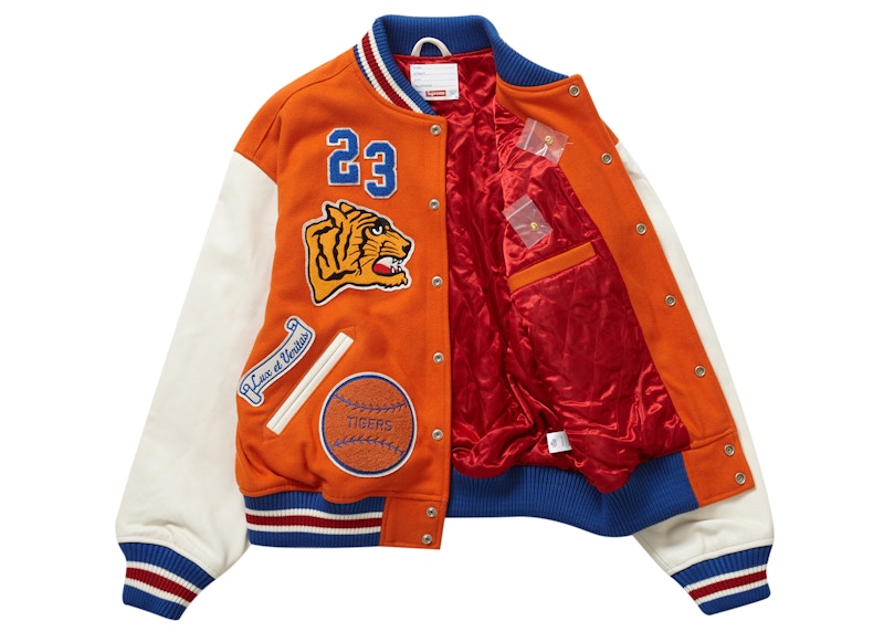 Supreme Tiger Varsity Jacket Orange