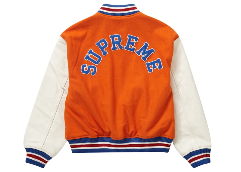 Supreme Tiger Varsity Jacket Orange