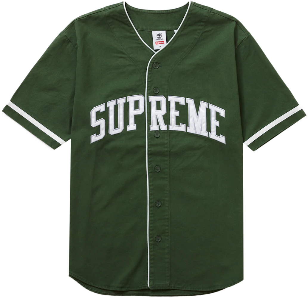 Supreme Timberland Baseball Jersey Green Men's - SS23 - US