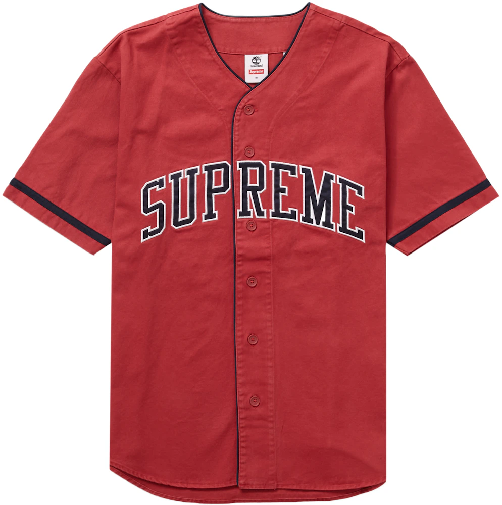 Supreme Timberland Baseball Jersey Red Men's - SS23 - US