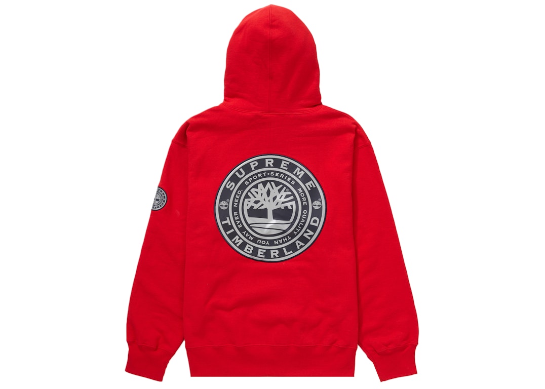 Pre-owned Supreme Timberland Hooded Sweatshirt Red