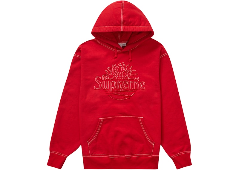 Supreme Timberland Hooded Sweatshirt (SS23) Red Men's - SS23