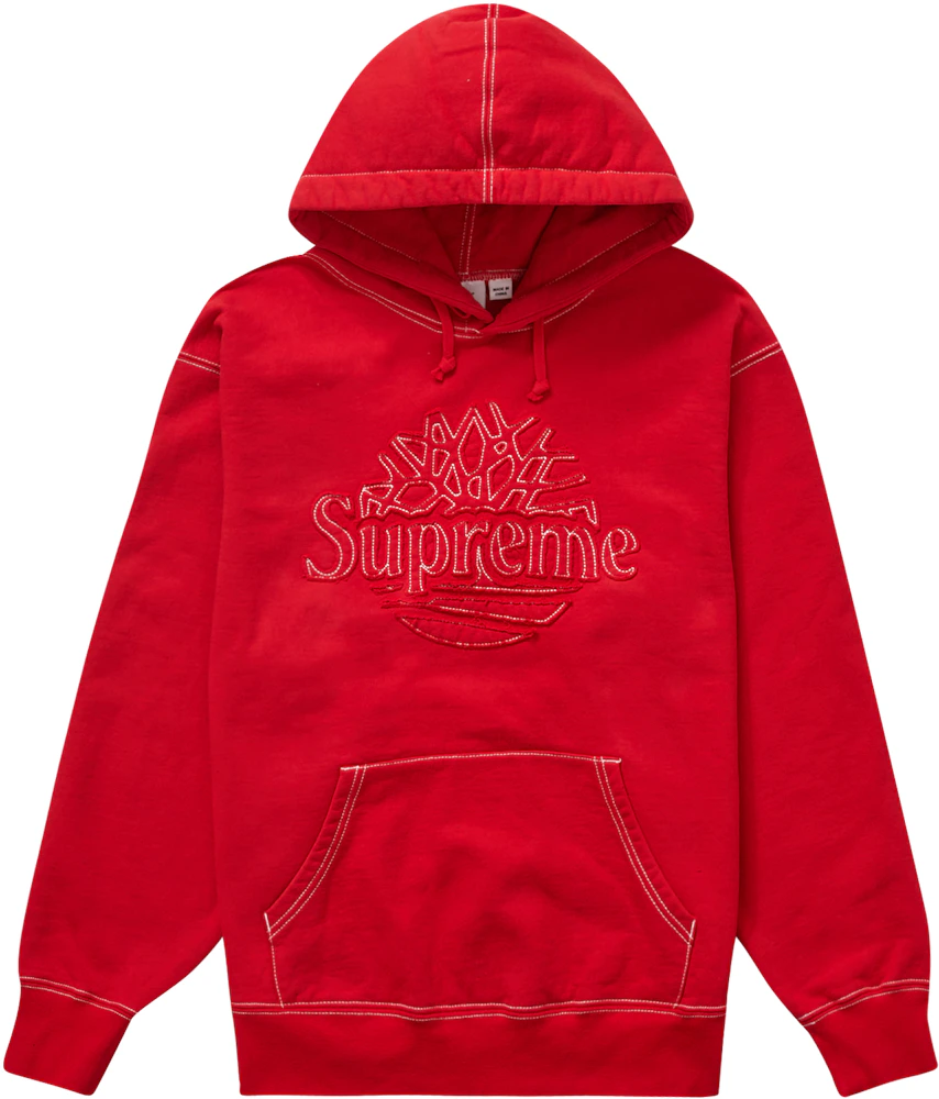 Supreme Timberland Hooded Sweatshirt (SS23) Red Men's - SS23 - US