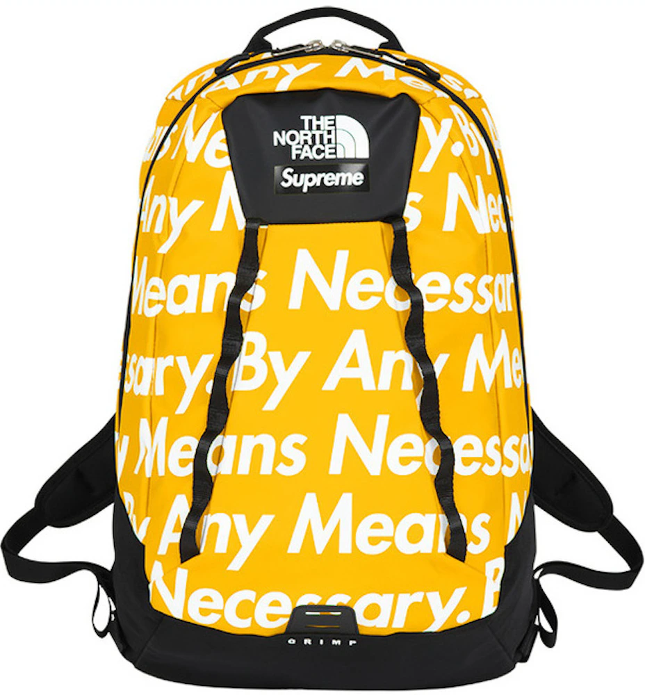Supreme x The North Face Leather Day Pack TNF Backpack Yellow