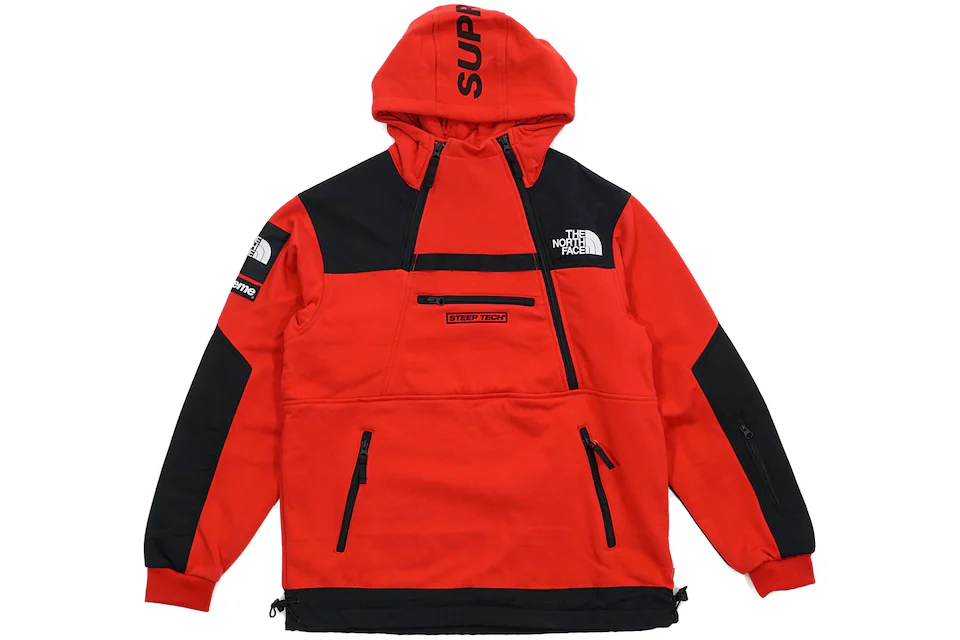Supreme The North Face Steep Tech Hooded Sweatshirt Red