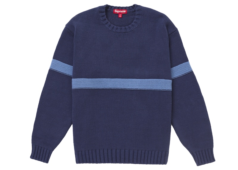 Supreme Tonal Applique Sweater Navy Men's - SS25 - US Supreme Tonal Applique Sweater Navy Men's - SS25 - US