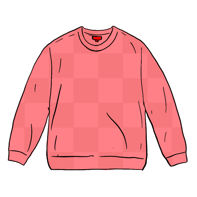 Pre-owned Supreme Tonal Checkerboard Small Box Sweater Coral