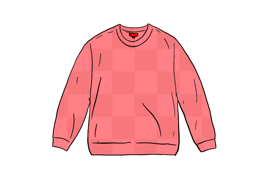 Pre-owned Supreme Tonal Checkerboard Small Box Sweater Coral
