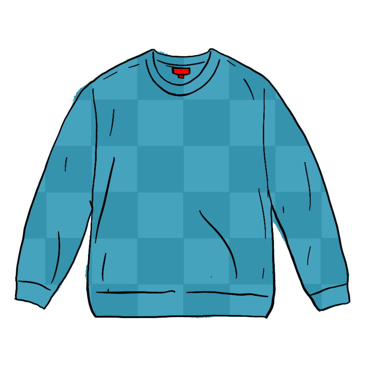 Supreme Tonal Checkerboard Small Box Sweater Teal