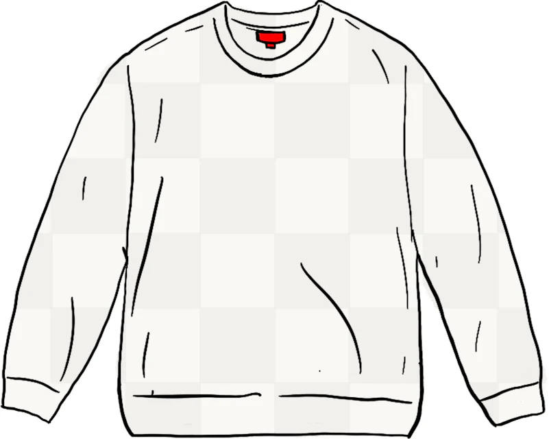 Supreme Tonal Checkerboard Small Box Sweater White メンズ - SS21 - JP