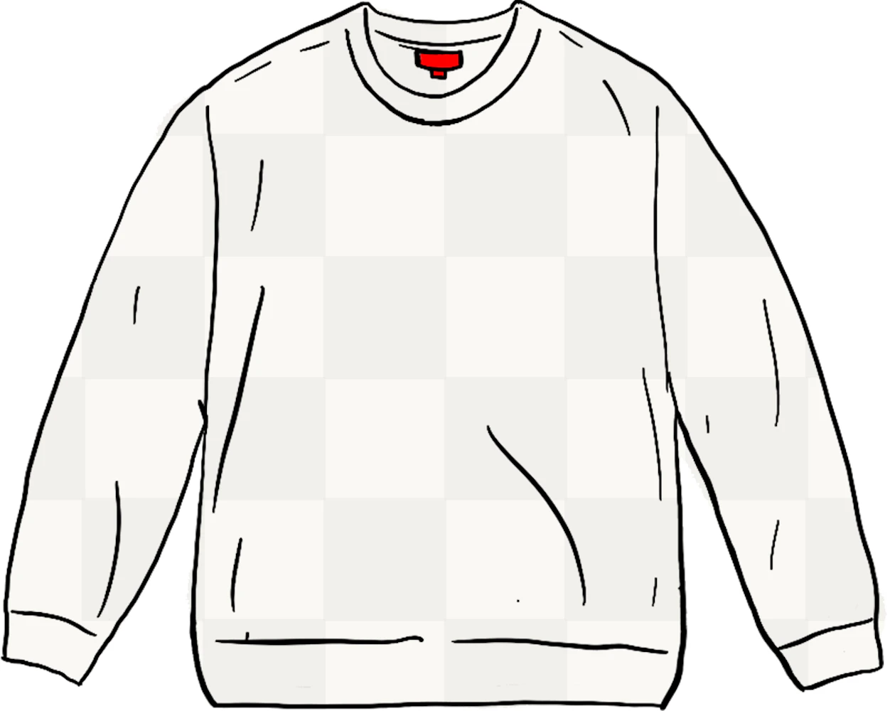 Supreme Tonal Checkerboard Small Box Sweater White