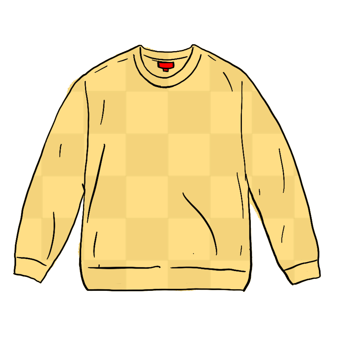 Supreme Tonal Checkerboard Small Box Sweater Yellow