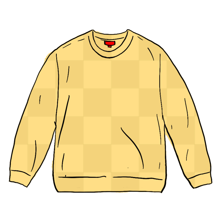 Pre-owned Supreme Tonal Checkerboard Small Box Sweater Yellow