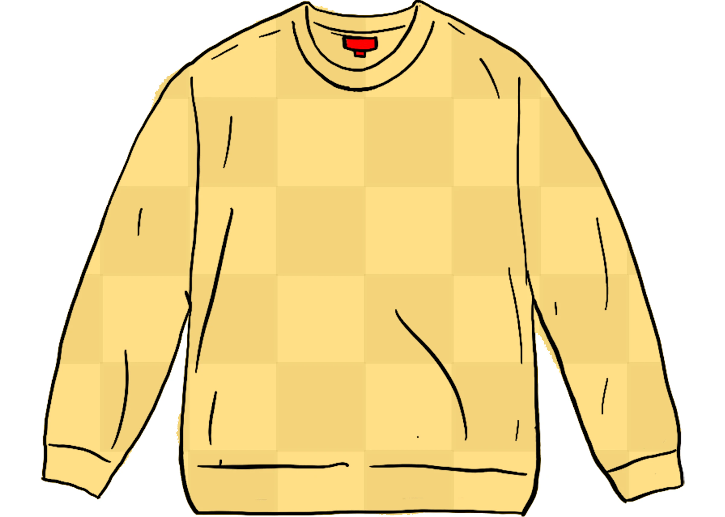 Supreme Tonal Checkerboard Small Box Sweater Yellow