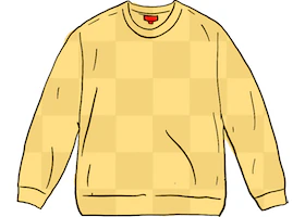 Supreme Tonal Checkerboard Small Box Sweater Yellow - SS21