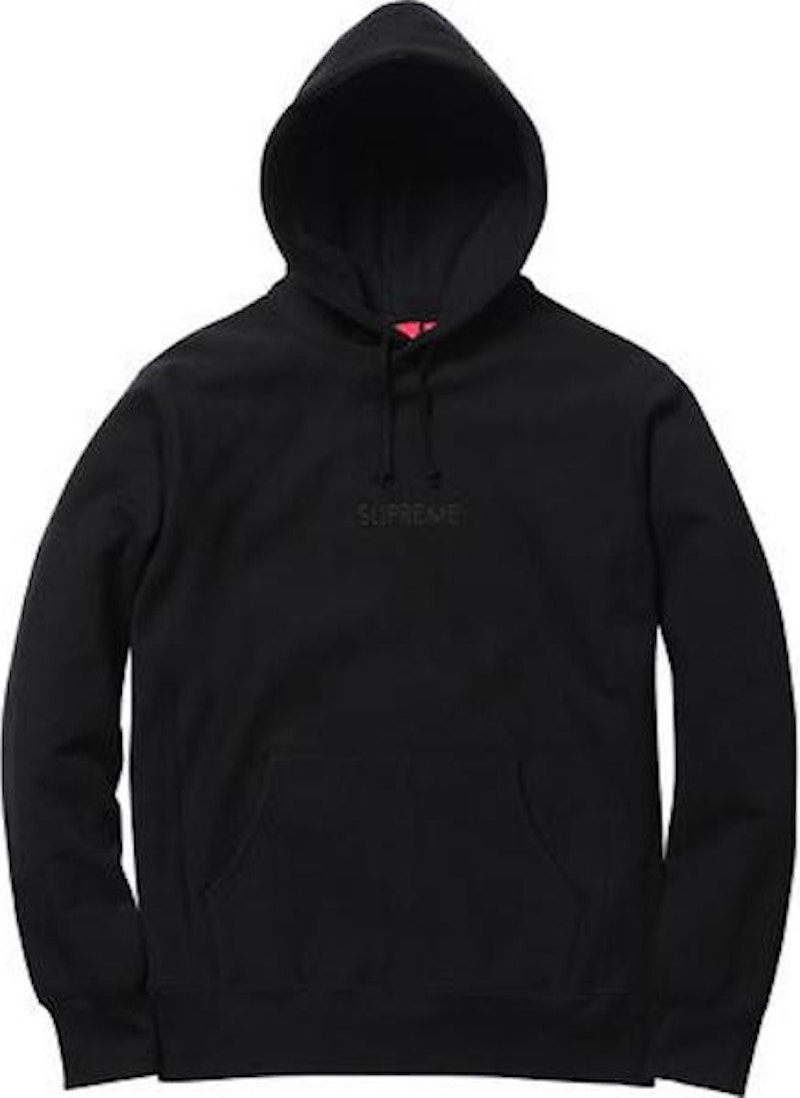 Supreme Tonal Embroidered Hoodie Black - FW15 Men's - US