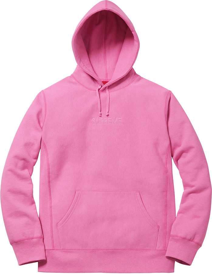 Supreme Tonal Embroidered Hoodie Pink Men's - FW15 - US