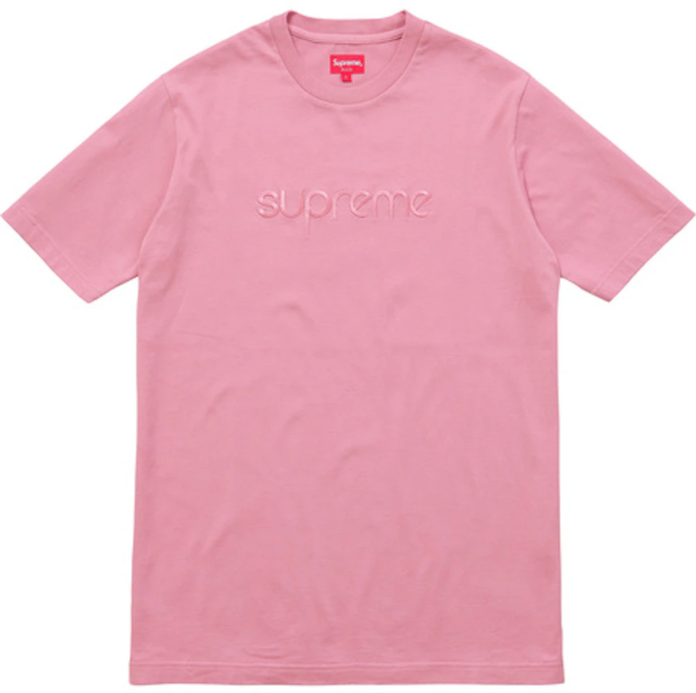 Supreme Tonal Embroidered Tee Dusty Pink Men's - SS16 - US