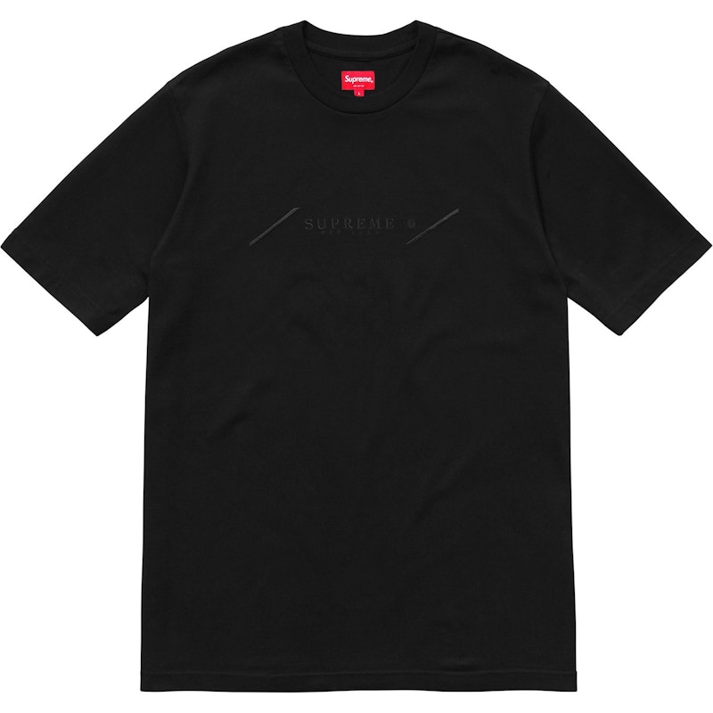 Supreme Tonal Embroidered Tee Black Men's - SS16 - US