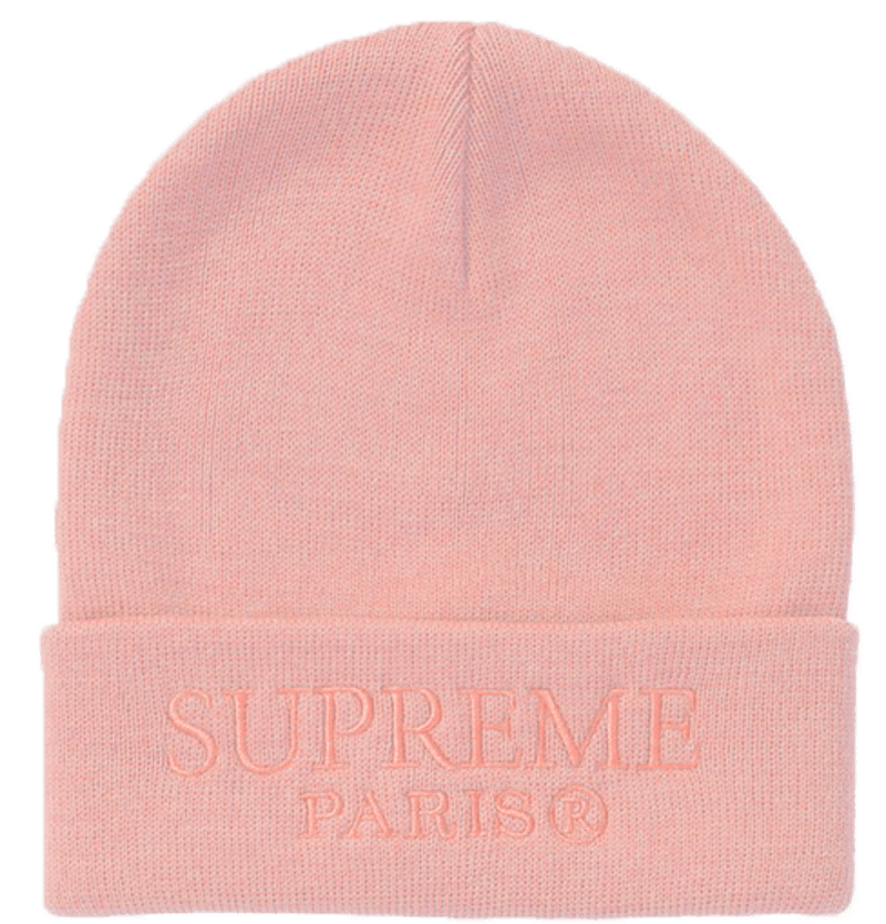 light pink supreme beanie