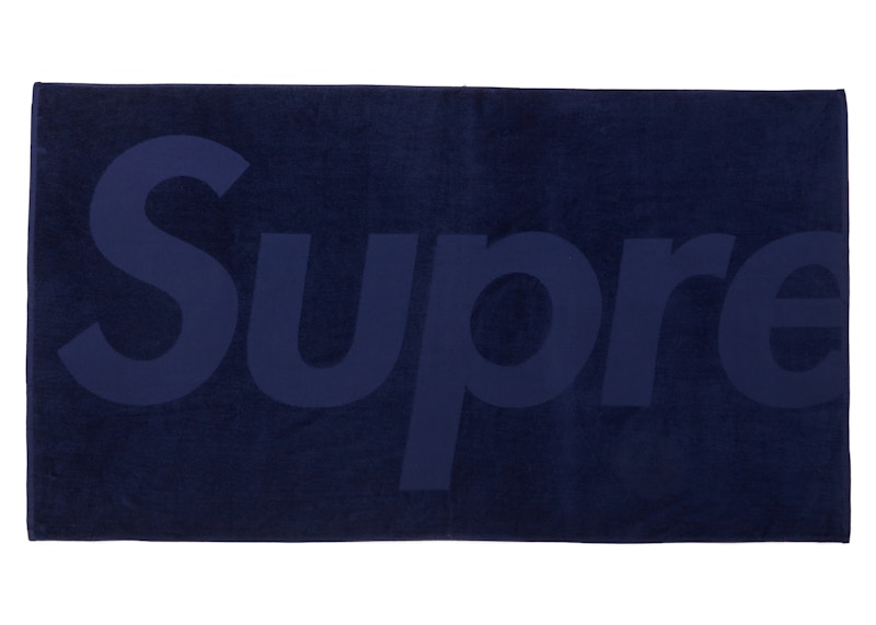 Supreme Tonal Logo Towel Navy