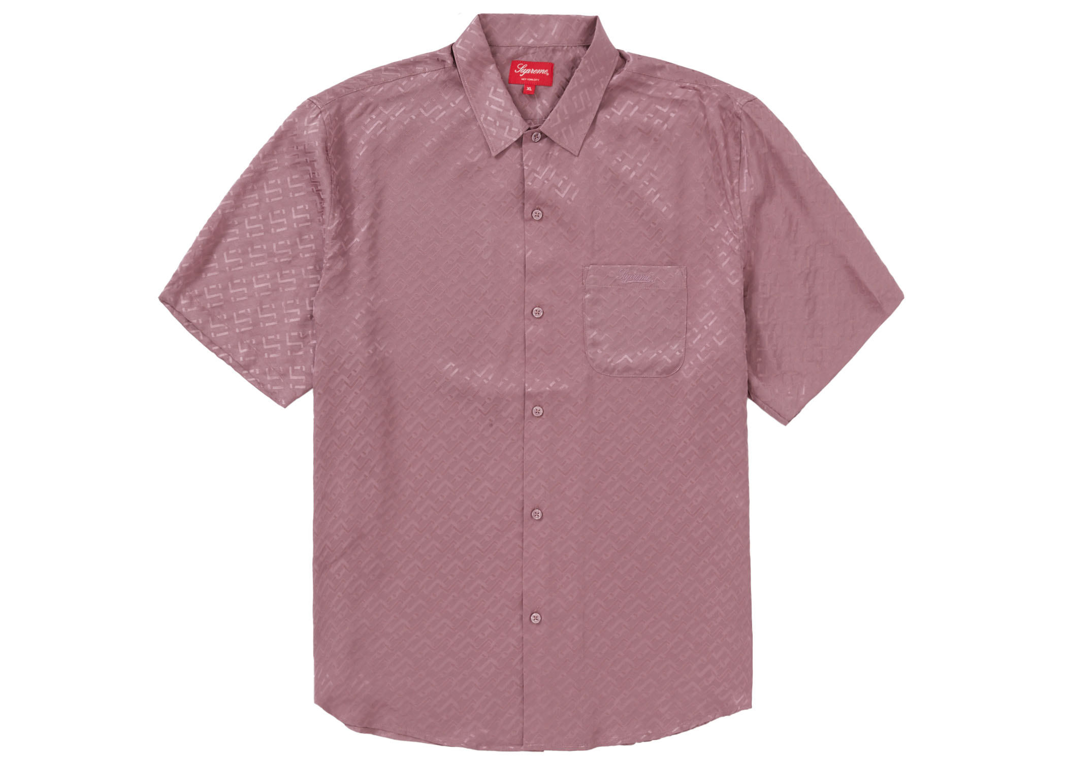 Supreme Tonal Monogram Silk S/S Shirt Dusty Purple