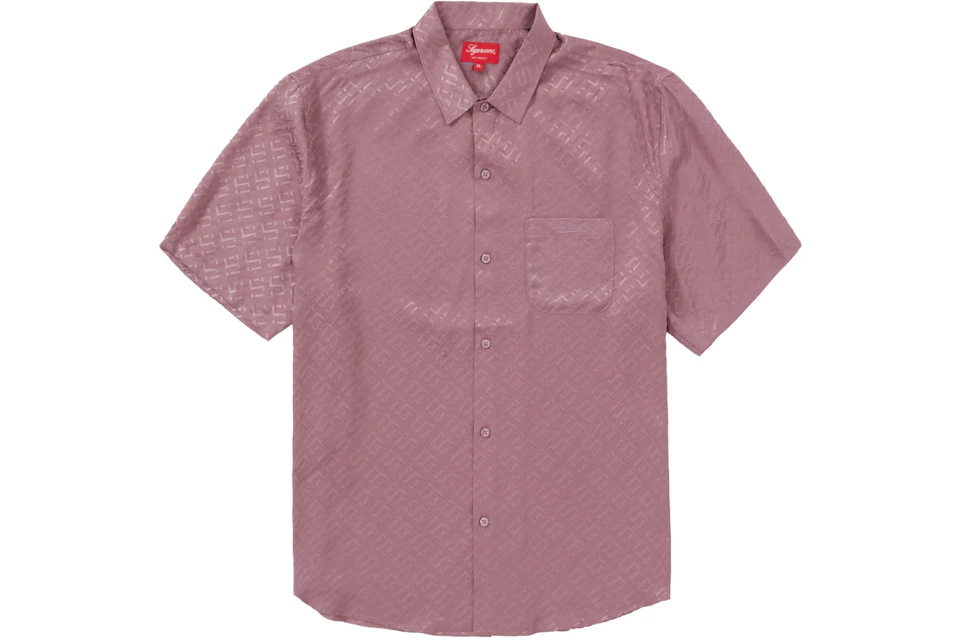 Supreme Tonal Monogram Silk S/S Shirt Dusty Purple