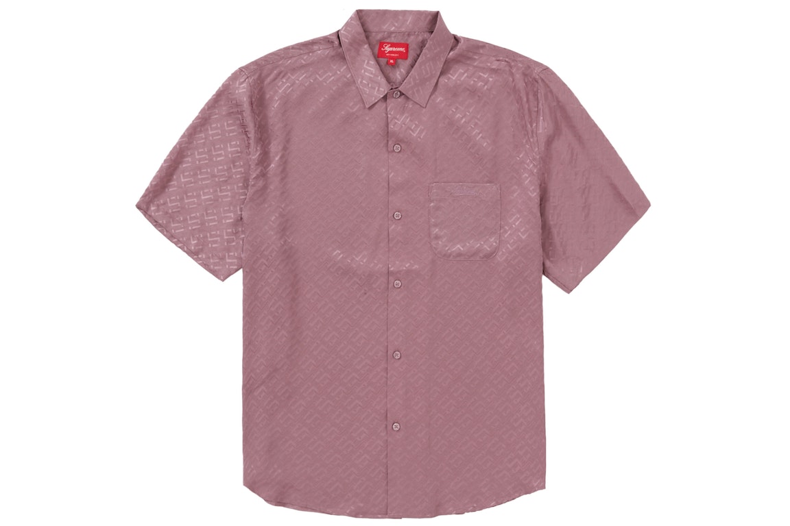 Pre-owned Supreme Tonal Monogram Silk S/s Shirt Dusty Purple