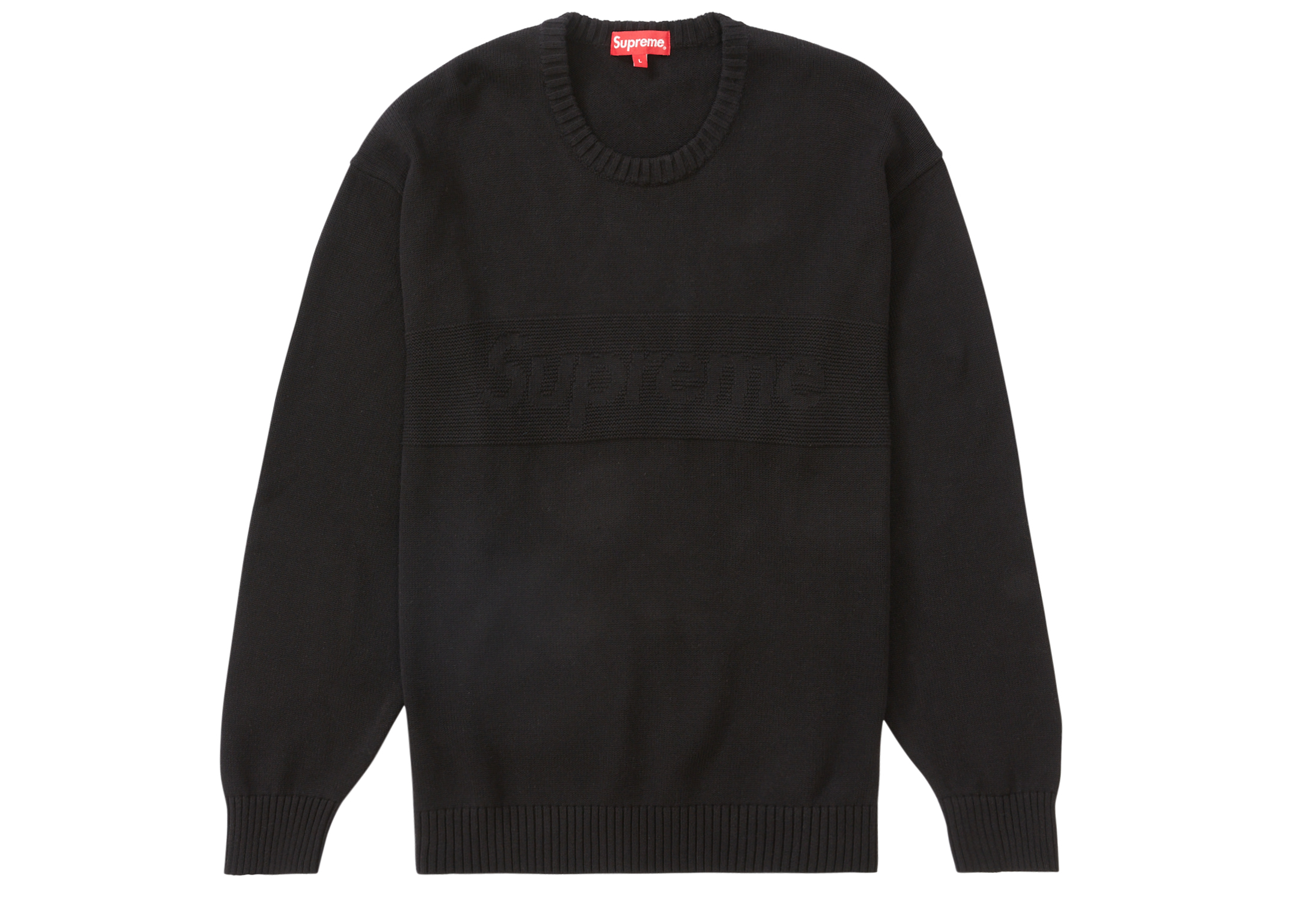 Supreme Tonal Paneled Sweater Black Men's - SS22 - US
