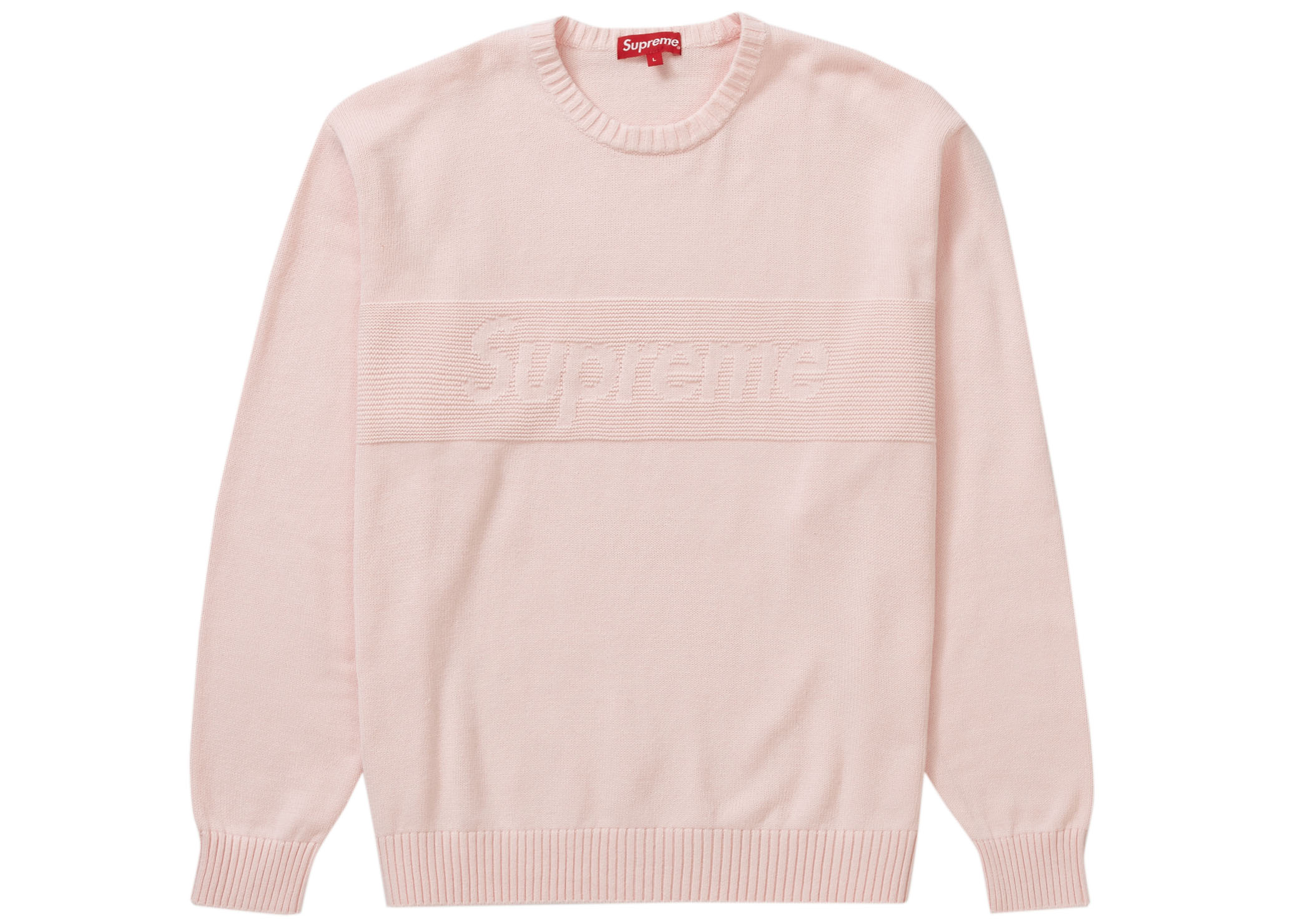Supreme Tonal Paneled Sweater Pink