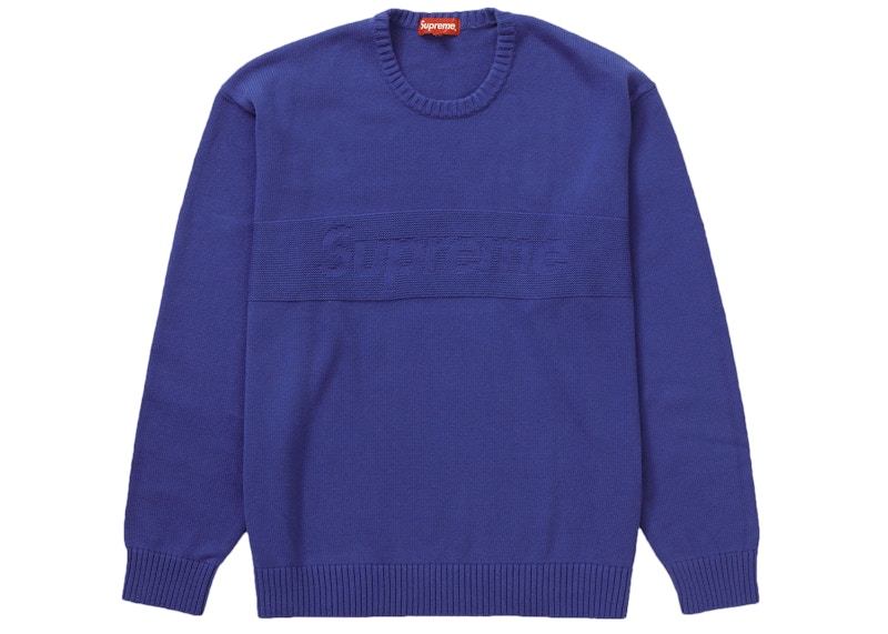 Supreme Tonal Paneled Sweater Royal Men's - SS22 - GB