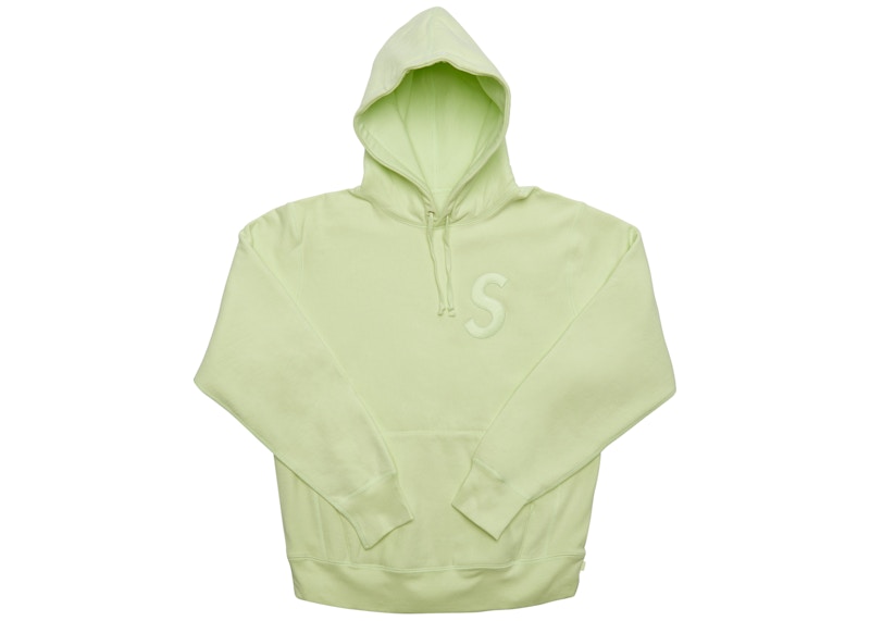 Supreme Tonal S Logo Hoodie Pale Lime Men's - FW17 - US