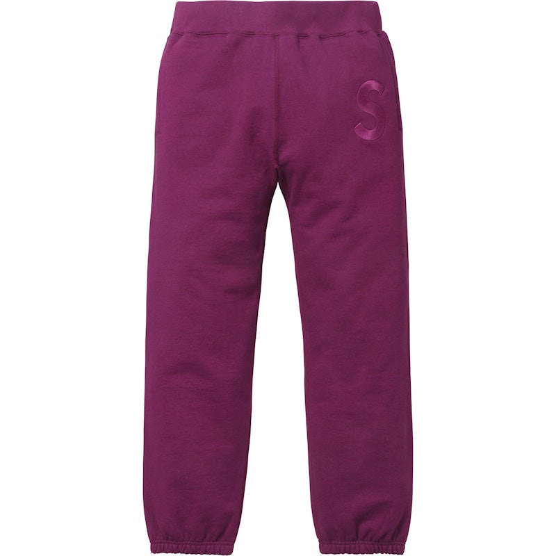 Supreme Tonal S Logo Sweatpant Plum Men