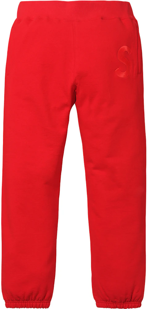 Supreme Tonal S Logo Sweatpant Red Men's - FW17 - US