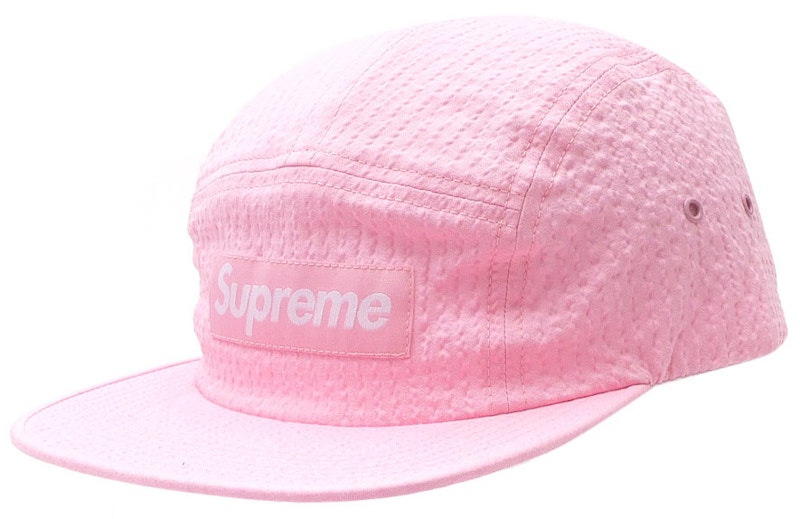 Supreme Tonal Seersucker Camp Cap Pink