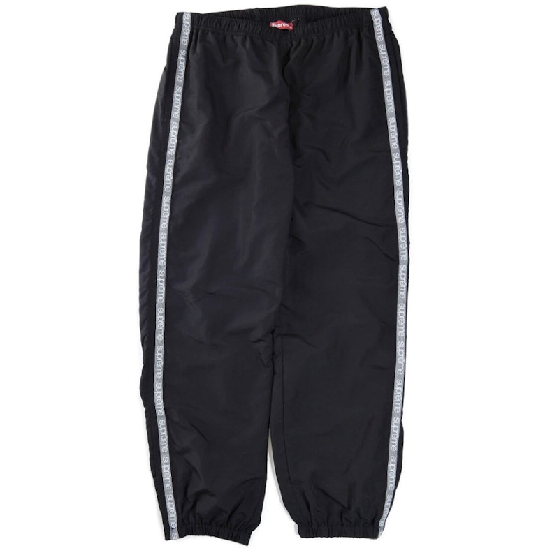 Supreme Tonal Taping Track Pant Black Men's - SS18 - GB